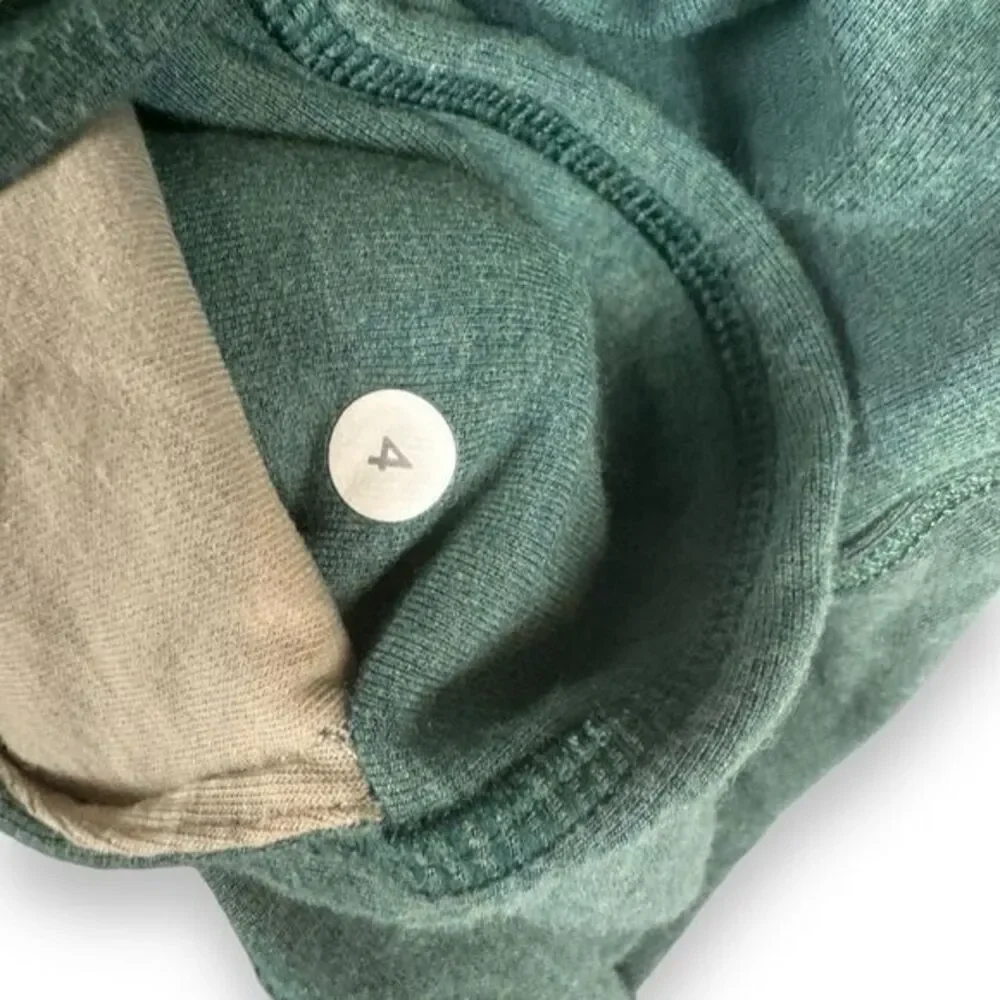 Lululemon Short‎ Sleeve Serenity Hoodie Top Forest Green Womens Size Lounge Gym